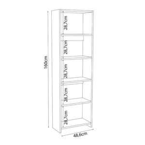 Bookcase Robelo pakoworld melamine oak 48.6x22x160cm 2 Bookcase Robelo pakoworld melamine oak 48.6x22x160cmIndoor furniture > Bookshelves