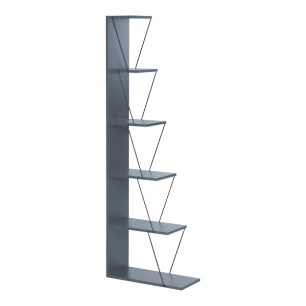 Bookcase Tars pakoworld grey-black 60x24x146.5cm