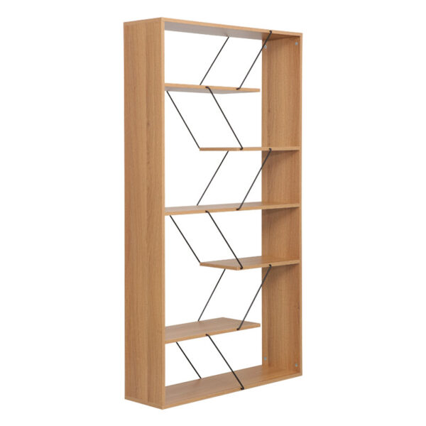 Bookcase Tars pakoworld sonoma-black 84x24x157cm