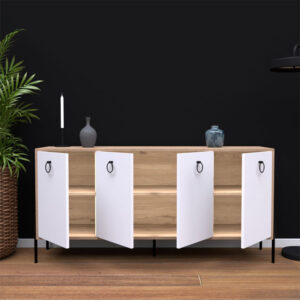 Buffet Twely pakoworld melamine natural white black 160x405x79cm 2 Buffet Twely pakoworld melamine natural-white-black 160x40,5x79cmIndoor furniture > Buffets