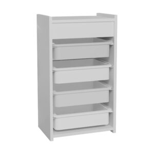 Cabinet with baskets Toily pakoworld white melamine 45x30x75cm