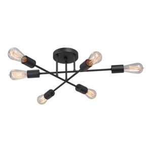 Ceiling lamp Amsterindast pakoworld metal in black color D25x60cm