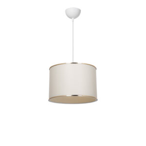 Ceiling lamp single light Eleg pakoworld fabric in cream shade D30x22cm