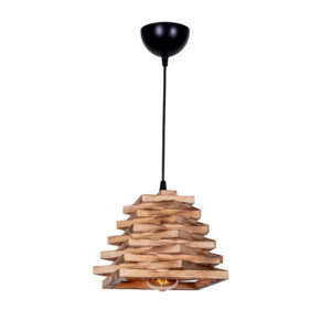 Ceiling light Ava pakoworld E27 natural-black 20x20x65cm