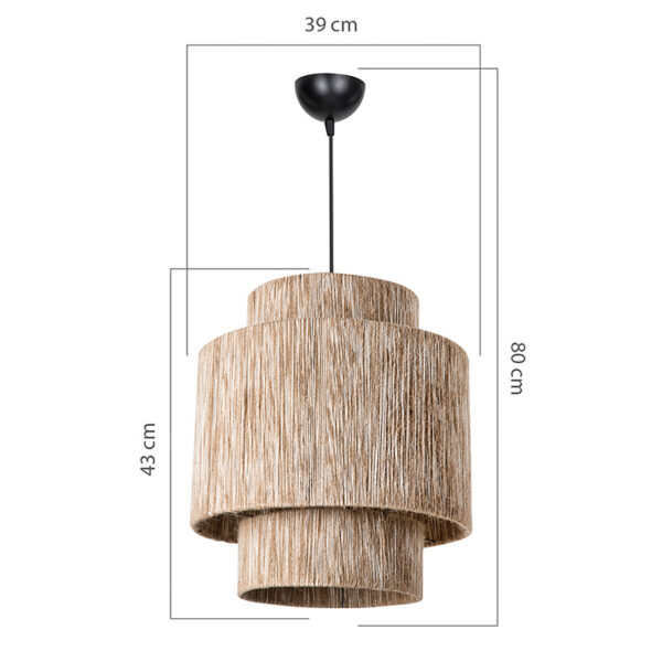 Ceiling light Kin pakoworld Ε27 natural D39x80cm 3 Ceiling light Kin pakoworld Ε27 natural D39x80cmLighting > Ceiling