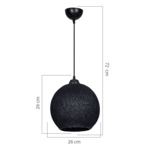 Ceiling light Leshia pakoworld Ε27 black D26x72cm 3 Ceiling light Leshia pakoworld Ε27 black D26x26cmLighting > Ceiling