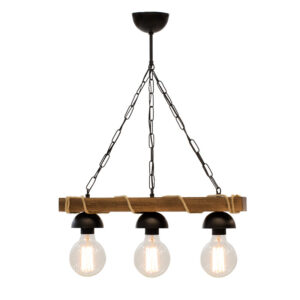 Ceiling light PWL-0107 pakoworld Ε27 in walnut-black color 50x8