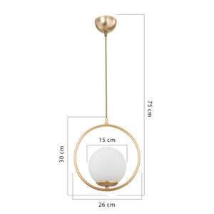 Ceiling light PWL 1193 pakoworld Ε27 golden D26x75cm 3 Ceiling light PWL-1193 pakoworld Ε27 golden D26x75cmLighting > Ceiling