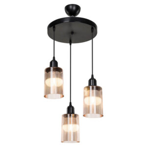 Ceiling light PWL-1195 pakoworld Ε27 black-amber D30x80cm