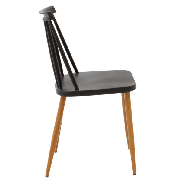 Chair Aurora pakoworld pp black natural leg 42x46x79cm 2 Chair Aurora pakoworld pp black-natural leg 42x46x79cmIndoor furniture > Chairs