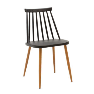 Chair Aurora pakoworld pp black-natural leg 42x46x79cm