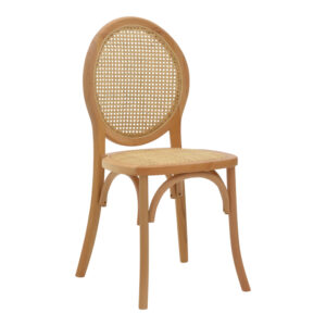 Chair stackable Camil pakoworld natural beech wood-natural rattan 45x50x94cm