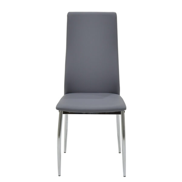 Chair Jella pakoworld PU metal chrome grey 2 Chair Jella pakoworld PU metal chrome greyIndoor furniture > Chairs