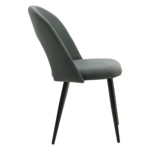 Chair Jonah pakoworld velvet anthracite black legs 2 Chair Jonah pakoworld velvet anthracite-black legsIndoor furniture > Chairs