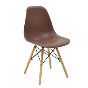 Chair Julita pakoworld PP brown-natural leg 46x50x82cm