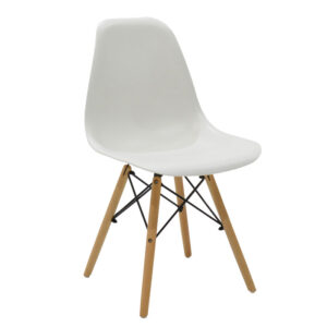 Chair Julita pakoworld PP white-natural leg 46x50x82cm