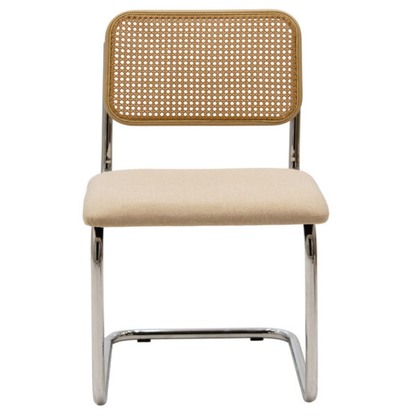 Chair Lusy pakoworld pe fabric beige chrome base 3 Chair Lusy pakoworld pe fabric beige-chrome baseIndoor furniture > Chairs