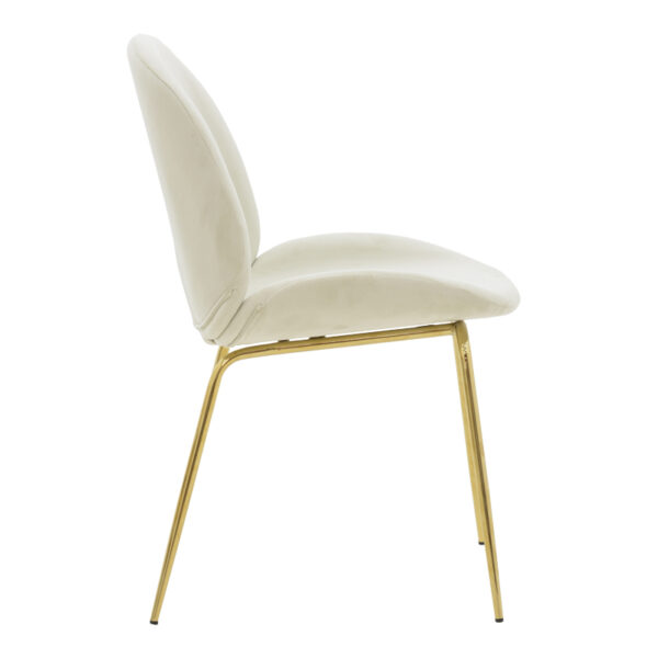 Chair Maley pakoworld ivory velvet gold metal 47x60x90cm 2 Chair Maley pakoworld ivory velvet-gold metal 47x60x90cmIndoor furniture > Chairs