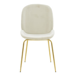 Chair Maley pakoworld ivory velvet gold metal 47x60x90cm 3 Chair Maley pakoworld ivory velvet-gold metal 47x60x90cmIndoor furniture > Chairs