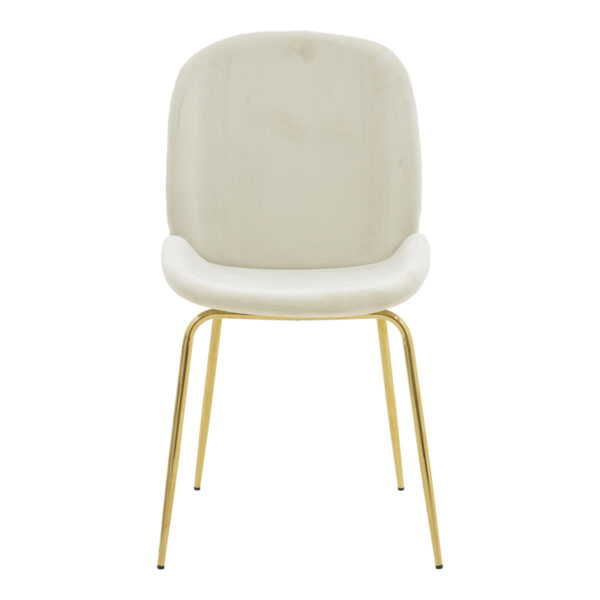 Chair Maley pakoworld ivory velvet gold metal 47x60x90cm 3 Chair Maley pakoworld ivory velvet-gold metal 47x60x90cmIndoor furniture > Chairs