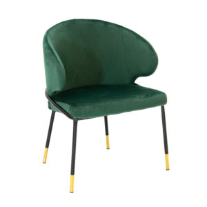 Chair Nalu pakoworld velvet dark green-black golden leg