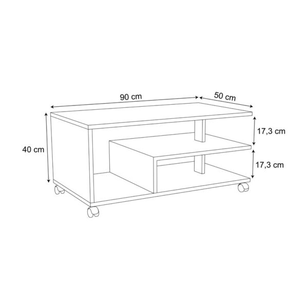 Coffee table Jayper pakoworld wheelbarrow melamine white 90x50x40cm 2 Coffee table Jayper pakoworld wheelbarrow melamine white 90x50x40cmIndoor furniture > Coffee tables