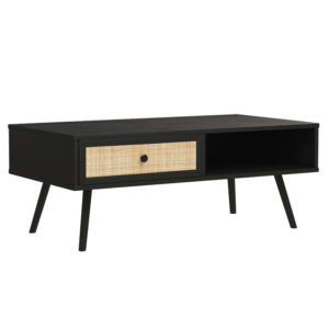 Coffee table Oslo pakoworld color black-natural 110x59x41