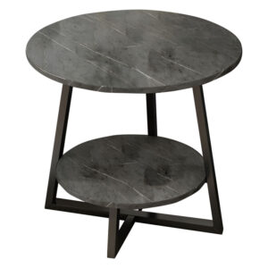 Coffee table Rota MDF color dark grey marble-black D60x60cm