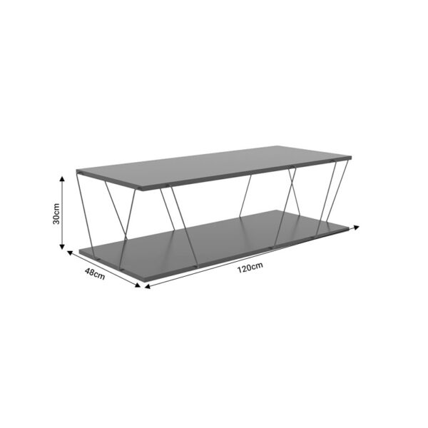 Coffee table Tars pakoworld grey black 120z48z30cm 3 Coffee table Tars pakoworld grey-black 120z48z30cmIndoor furniture > Coffee tables