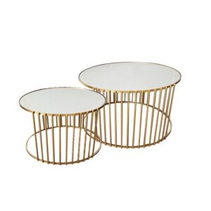 Coffee tables Boron Inart gold set 2pcs metal