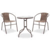 Dining set 3pcs Watson-Obbi pakoworld metal-pe brown