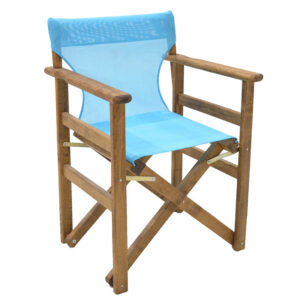 Director's armchair frame Retto pakoworld solid beech walnut-PVC  turquoise