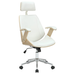 Director's office chair Fern pakoworld PU white-plywood natural