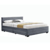 Double bed Antigone pakoworld fabric anthracite with storage 160x200cm