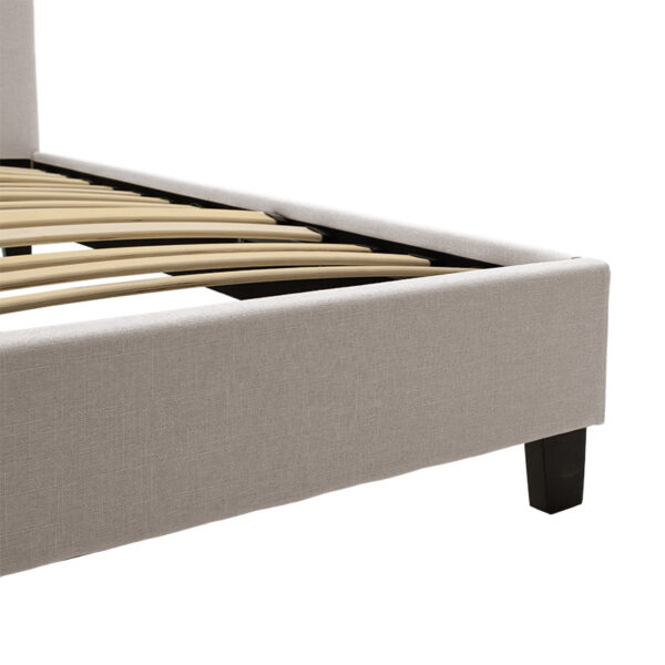 Double bed Mago pakoworld in ivory fabric 160x200cm 2 Double bed Mago pakoworld in ivory fabric 160x200cmIndoor furniture > Beds