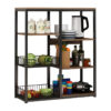 Floor Shelf unit Tati pakoworld metal black-walnut 80x30x101cm