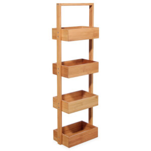 Floor shelf Ollie pakoworld wooden bambou in natural color 28x16x88cm