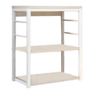 Floor shelf unit Cayde pakoworld metallic in white-natural color 50x35x71.5cm