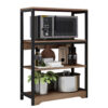 Floor shelf unit Daan pakoworld metallic in walnut-black color 60x30x100cm