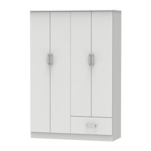 Four-leaf wardrobe Karter pakoworld white melamine 121x48x180cm