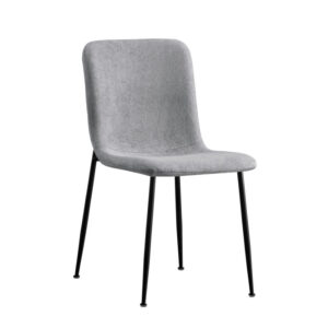 Gratify pakoworld chair gray bouclé fabric-leg black metal 43x56x83cm