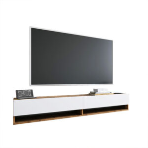 Handra pakoworld wall TV unit in color white-oak 180x31