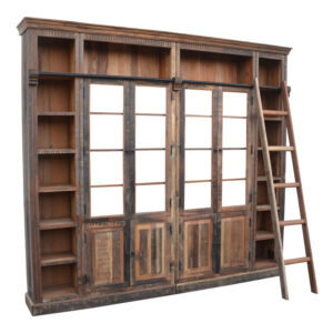 Library Librardy Inart antique brown solid mango wood 247x35x220cm