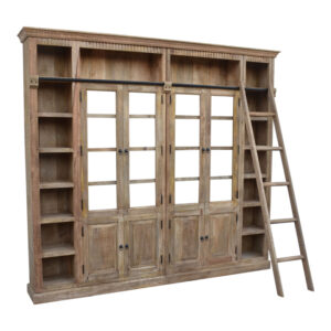 Library Librardy Inart lime wash solid mango wood 247x35x220cm