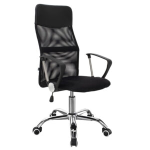 Manager office chair Joel I pakoworld fabric mesh black 60x60x109-118cm