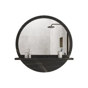 Mirror Lesley pakoworld in marble anthracite color 60x2x60cm