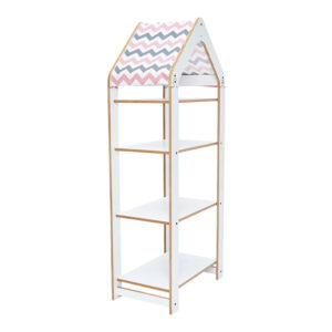 Montessori shelf Zoilen II pakoworld white-pink mdf 50x30x120cm