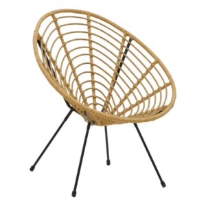 Naoki armchair pakoworld pe natural-metal black leg 78x74x87cm