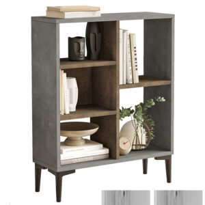 Neville pakoworld low bookcase color cement-walnut 69x25x87.6cm