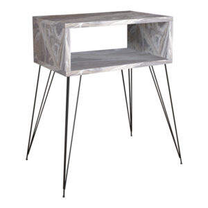 Nighstand Naida pakoworld grey marble melamine 45x30x59cm